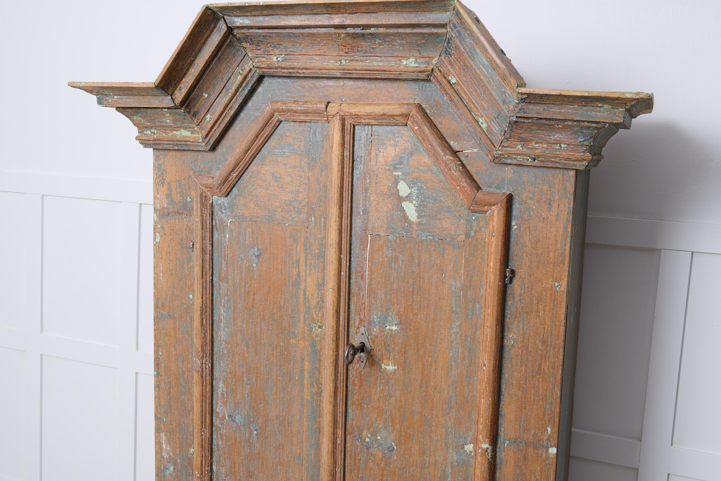 Antique Small Country Cabinet, Genuine Rustic Country Pine Furniture Sweden 1