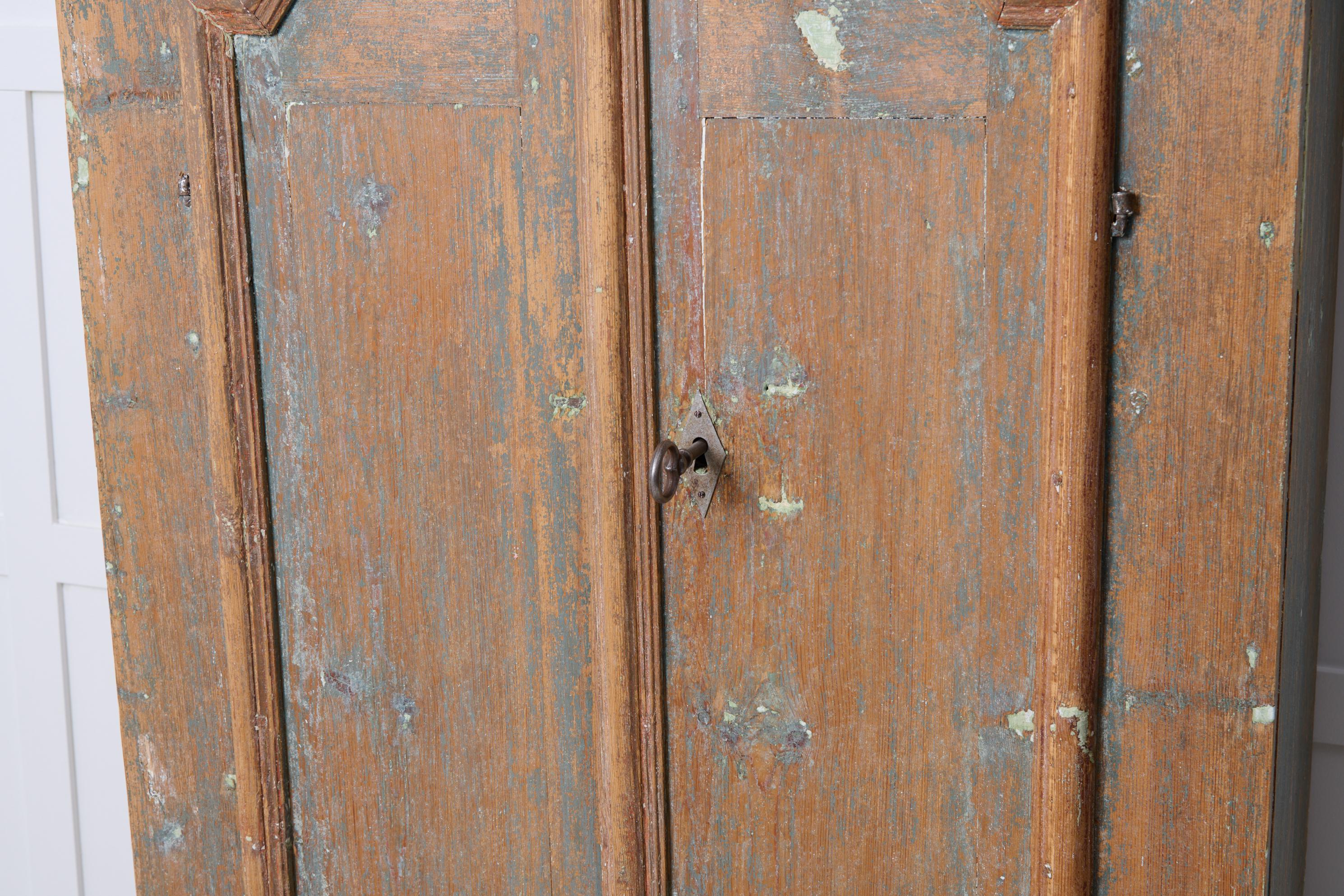 Antique Small Country Cabinet, Genuine Rustic Country Pine Furniture Sweden 2