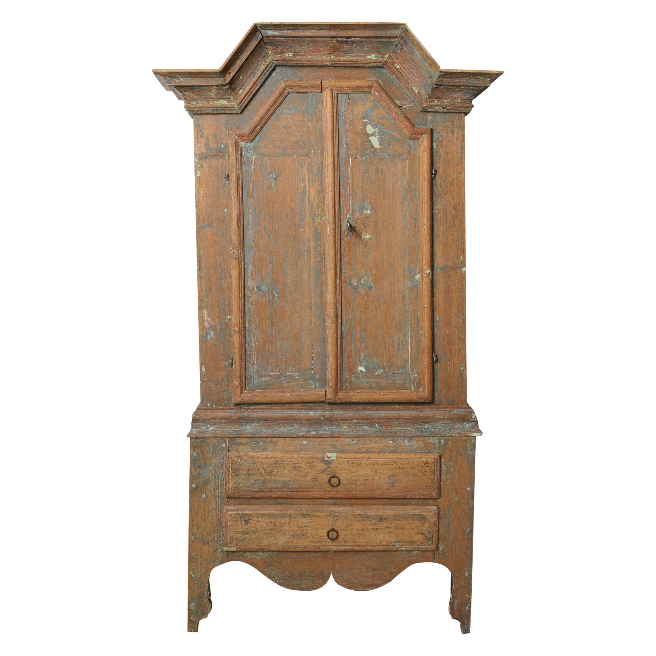 Antique Small Country Cabinet, Genuine Rustic Country Pine Furniture Sweden