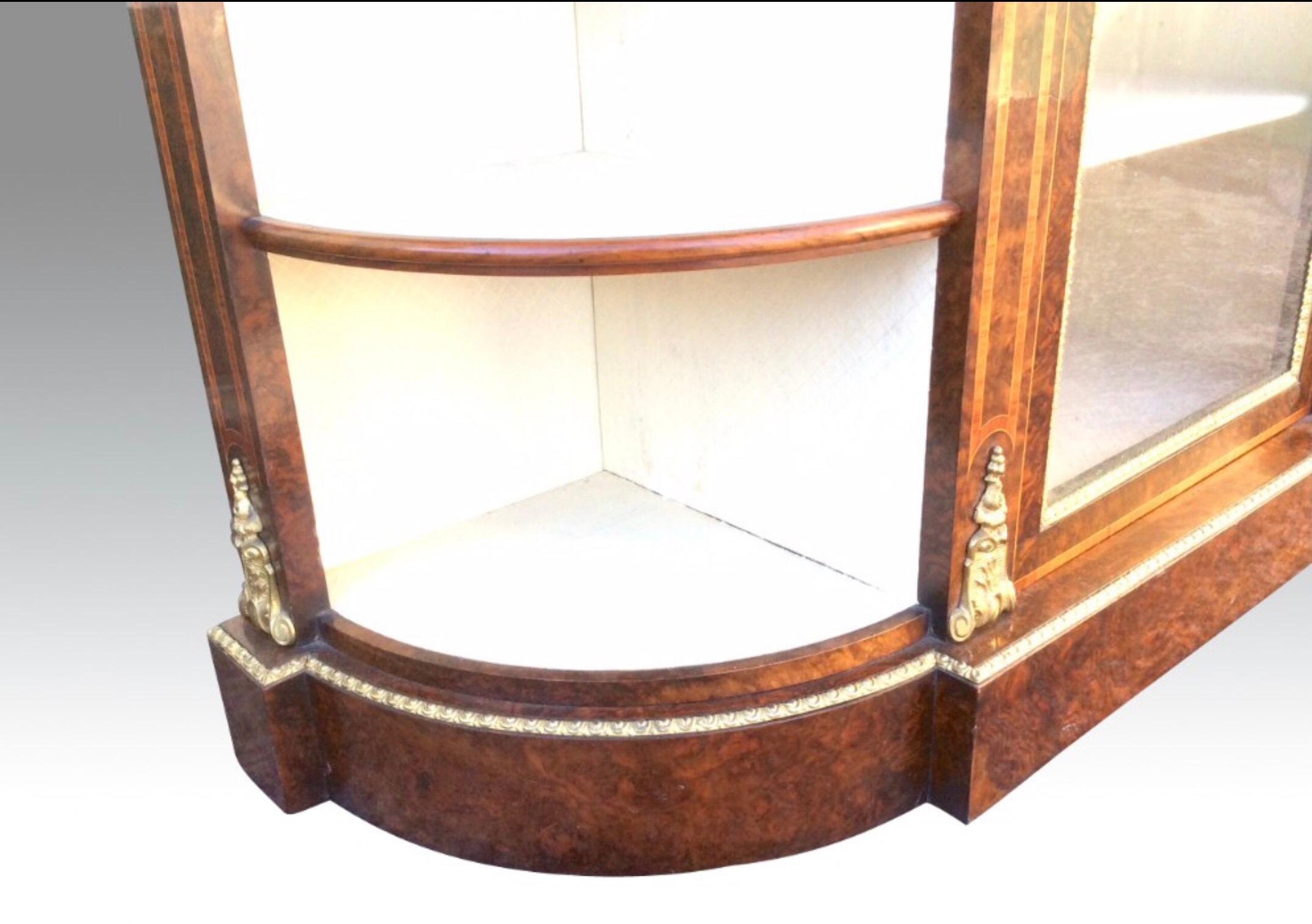Antique Small Credenza Cabinet Burr Walnut Ormolu Mounted For Sale 2