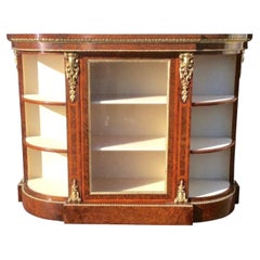 Antique Small Credenza Cabinet Burr Walnut Ormolu Mounted