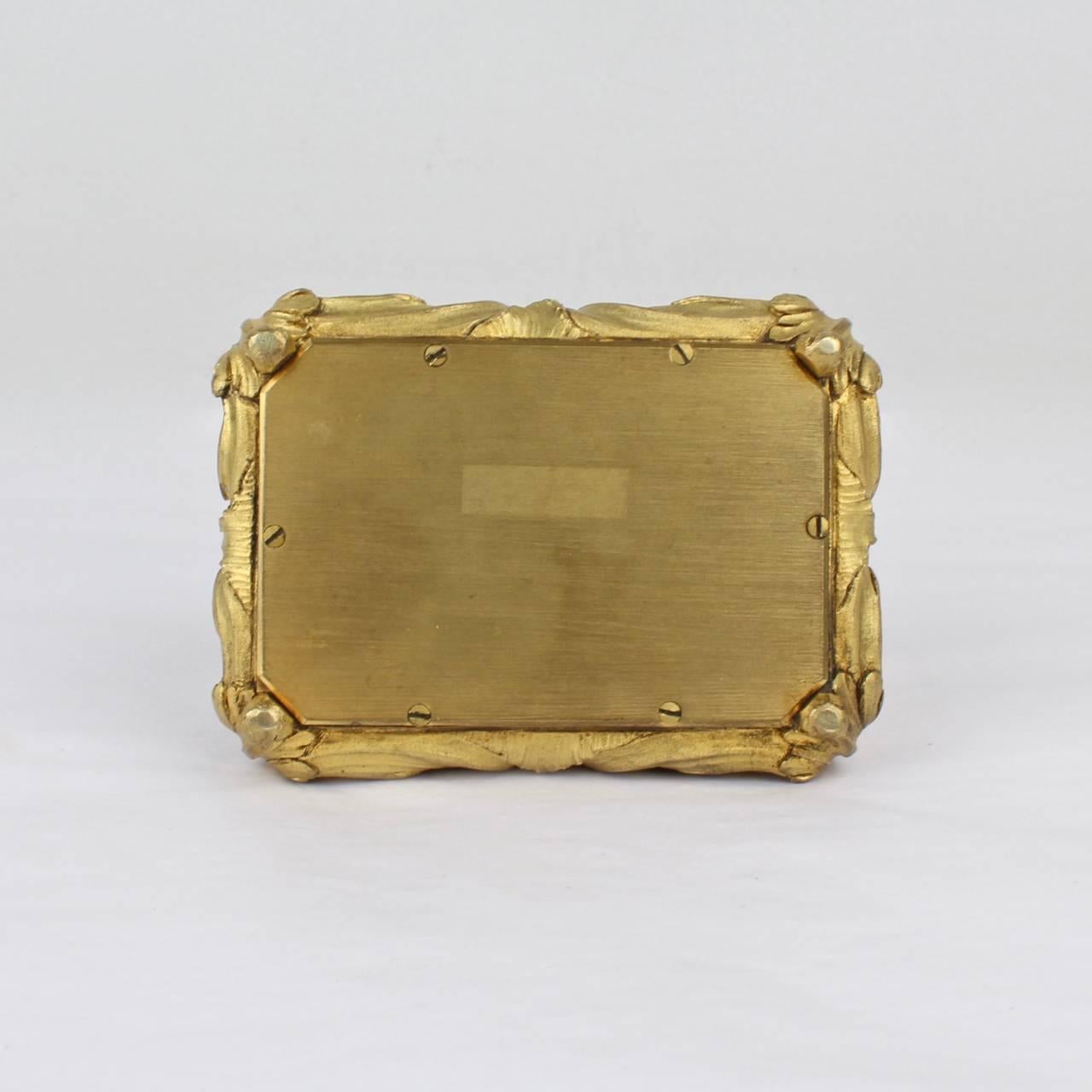 Antique Small Doré Gilt Bronze Table Box or Casket, 19th Century 4
