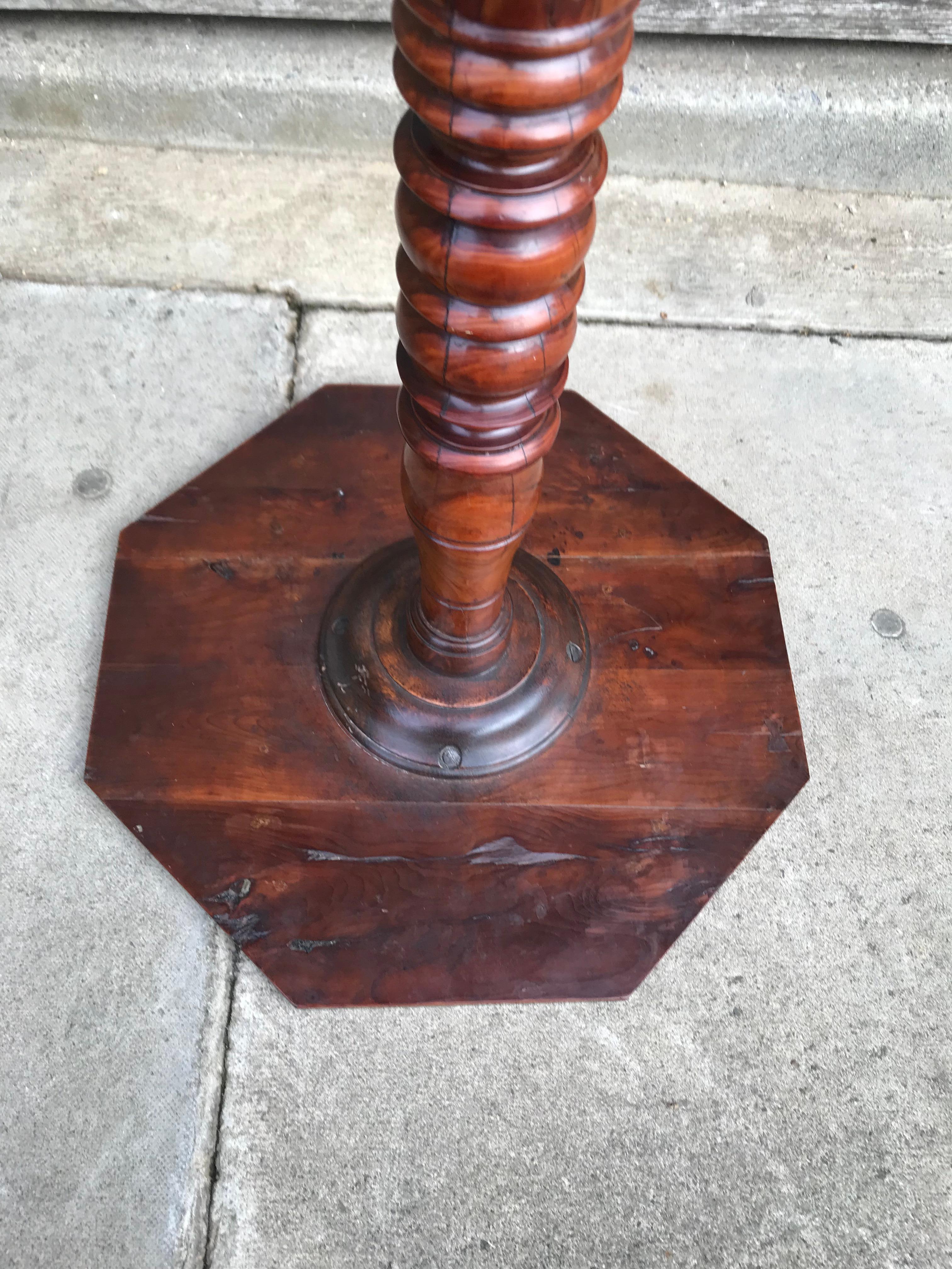 Early 19th Century Small Yew Wood Tripod Table/Kettle Stand, Circa 1825 For Sale