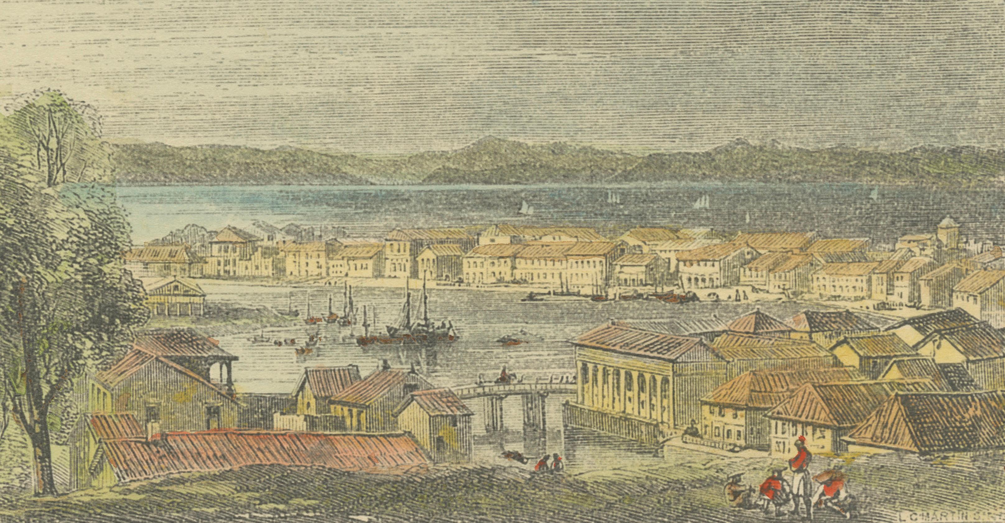 Antique Small-Format View of Singapore, Government Hill, c.1882