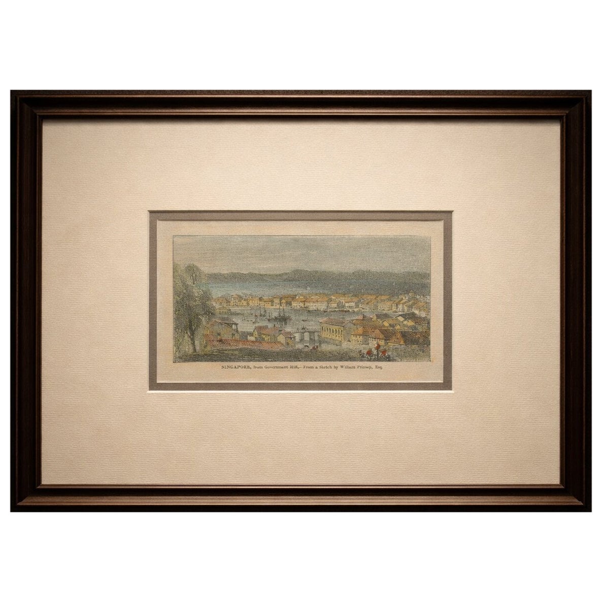 Antique Small-Format View of Singapore, Government Hill, c.1882