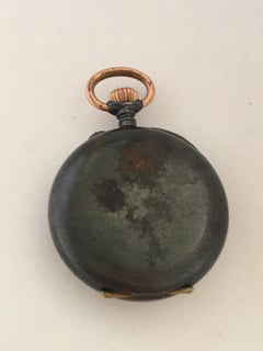 Antique Small Gunmetal Pocket Fob Watch