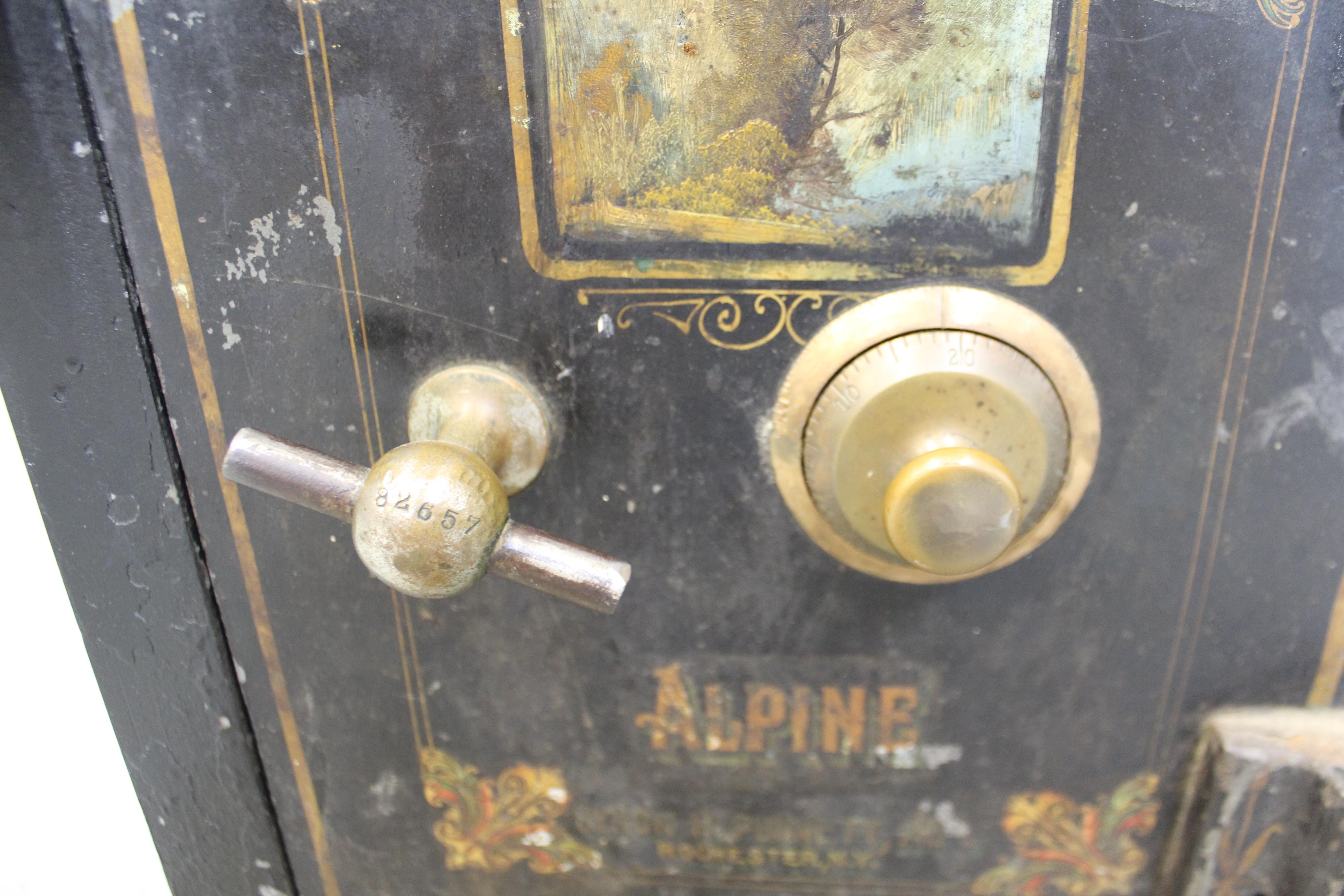 Antique Small Iron Alpine Safe on Wheels 1