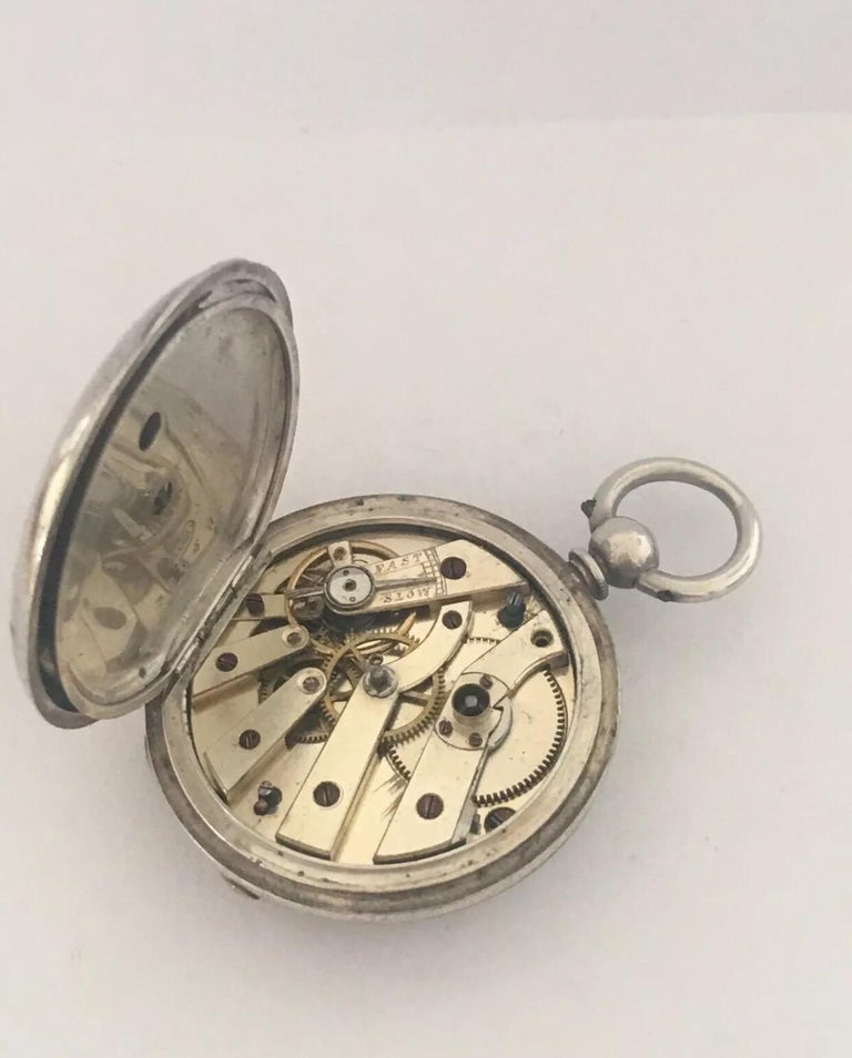Swiss Reutlinger Pocket Watch Antique Small Key-Wind Silver Half