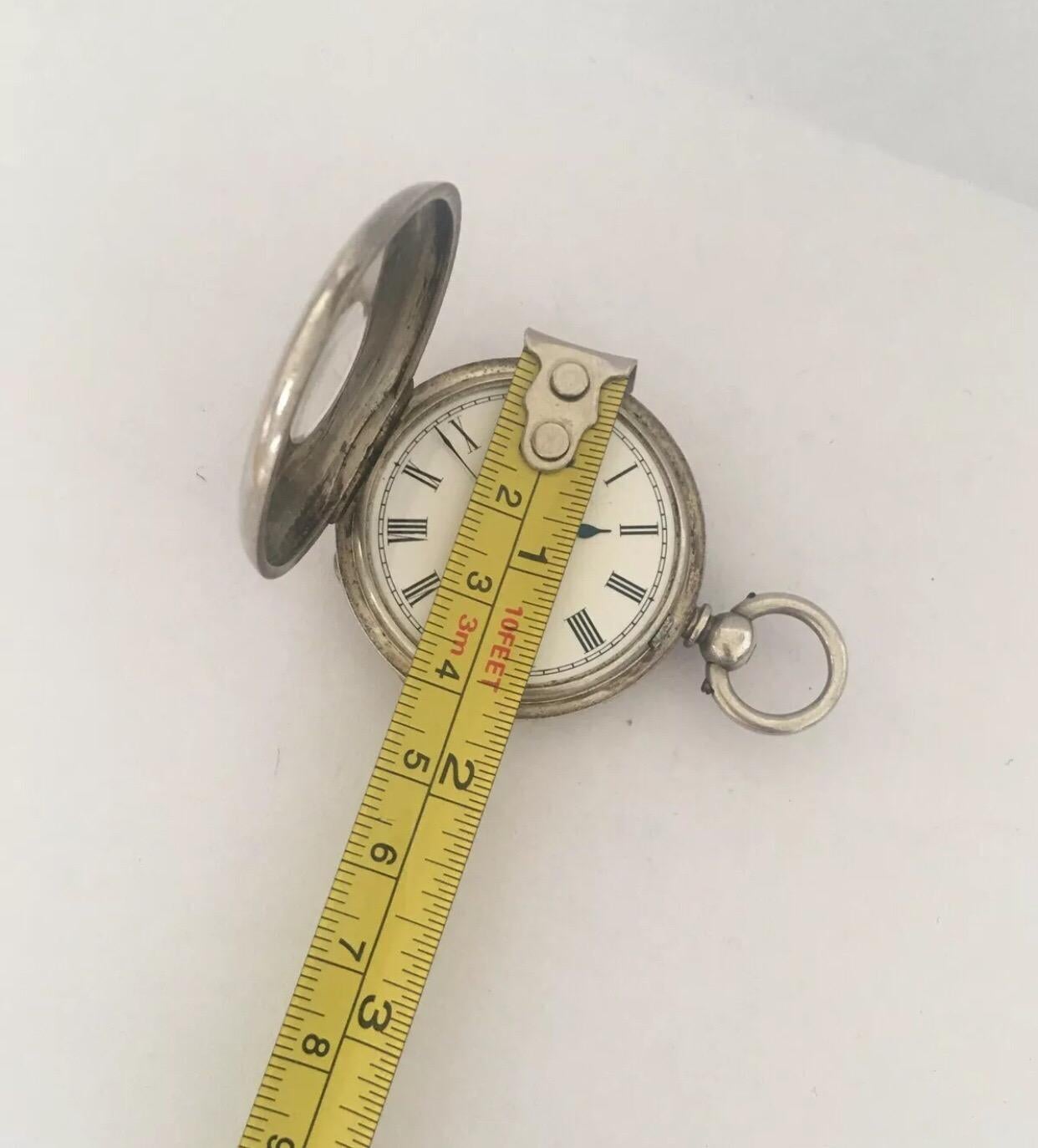 Antique Small Key-Wind Silver Half Hunter Pocket Watch For Sale 2
