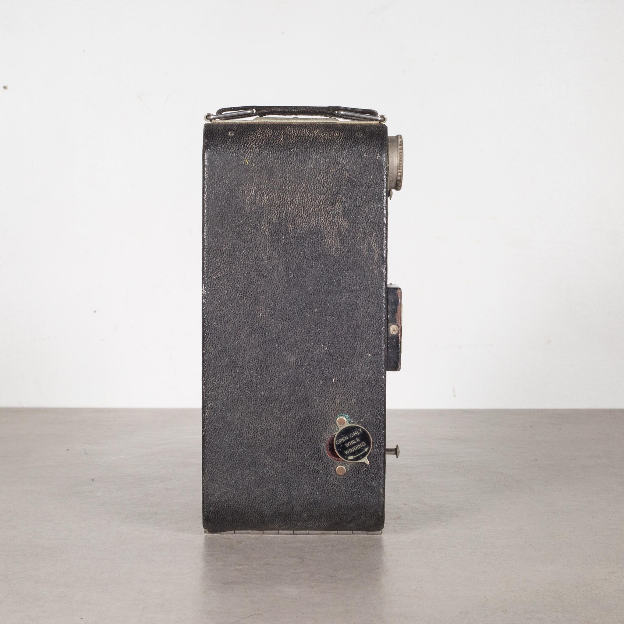 Industrial Antique Small Kodak Kodex Folding Camera and Leather Case, circa 1930