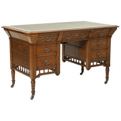Antique, Small Ladies Walnut Partners Desk by Lovell & COX
