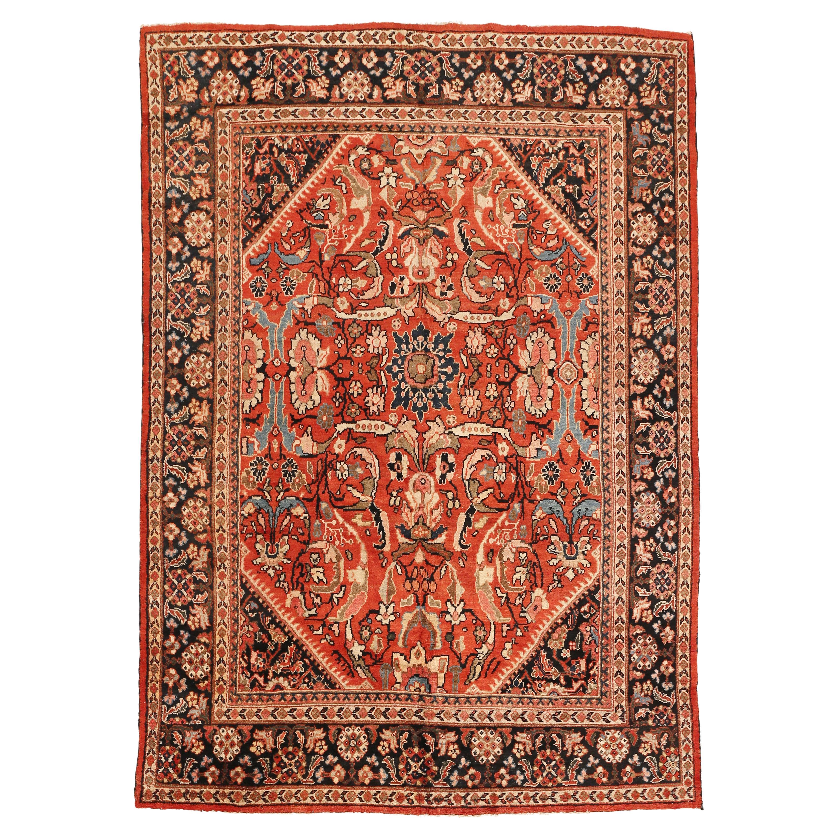 Antiker kleiner Mahal-Teppich mit großformatigem All-Over-Muster im Angebot
