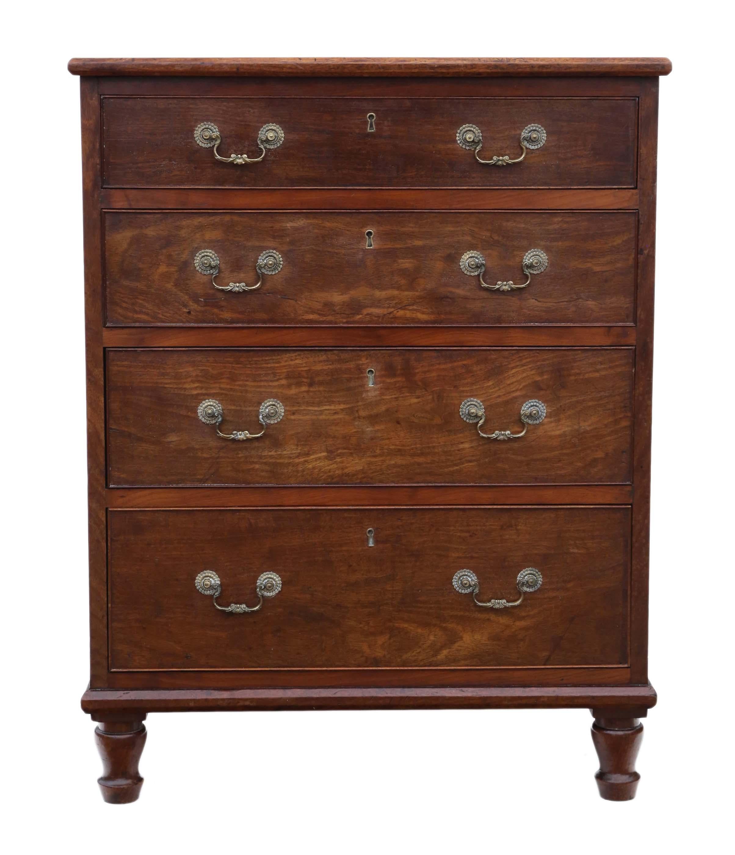 Antique Small Mahogany Chest of Drawers, 19th Century 5
