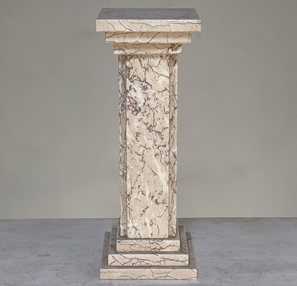 French Antique Small Marble Neoclassical Pedestal For Sale