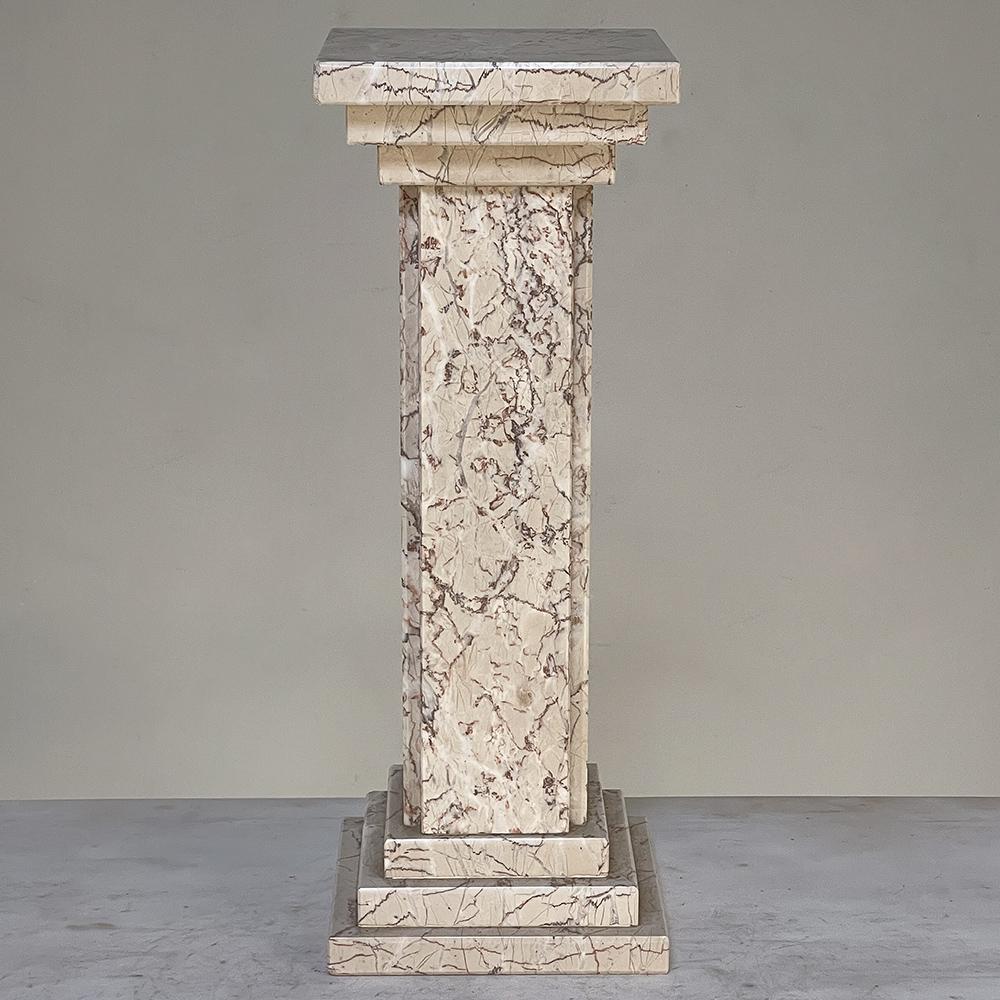 Hand-Crafted Antique Small Marble Neoclassical Pedestal For Sale