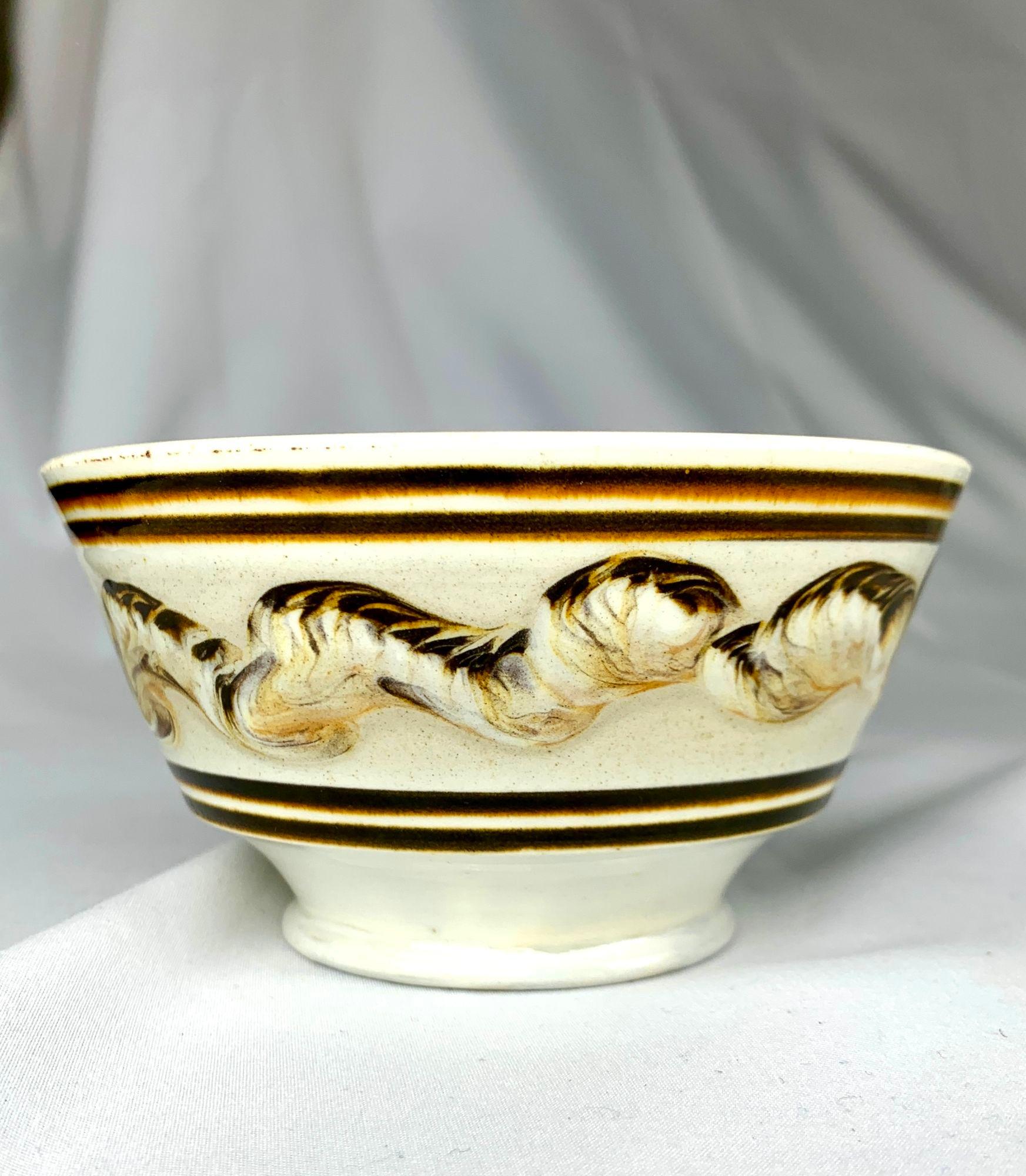 English Antique Small Mochaware Bowl England Circa 1820 For Sale
