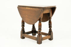 Antique Small Oak Gateleg Table, Drop Leaf, Scotland 1920, B2434