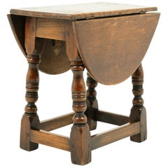 Antique Small Oak Gateleg Table, Drop Leaf, Scotland 1920, B2434