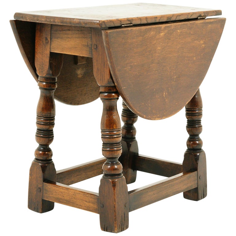 Antique Small Oak Gateleg Table, Drop Leaf, Scotland 1920, B2434 at 1stDibs
