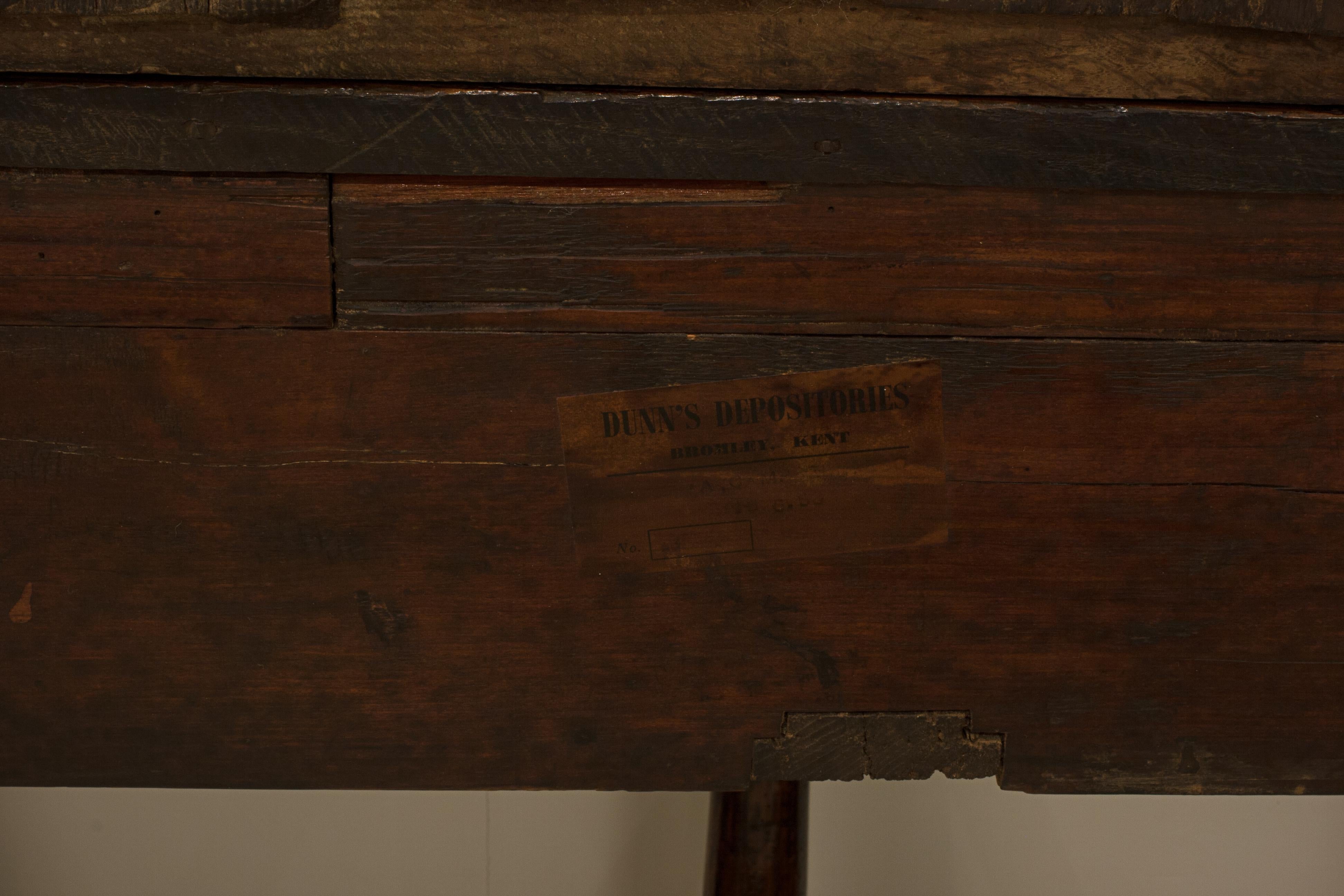 Antique Small, Oak Potboard Dresser With Rack and Three Drawers For Sale 9