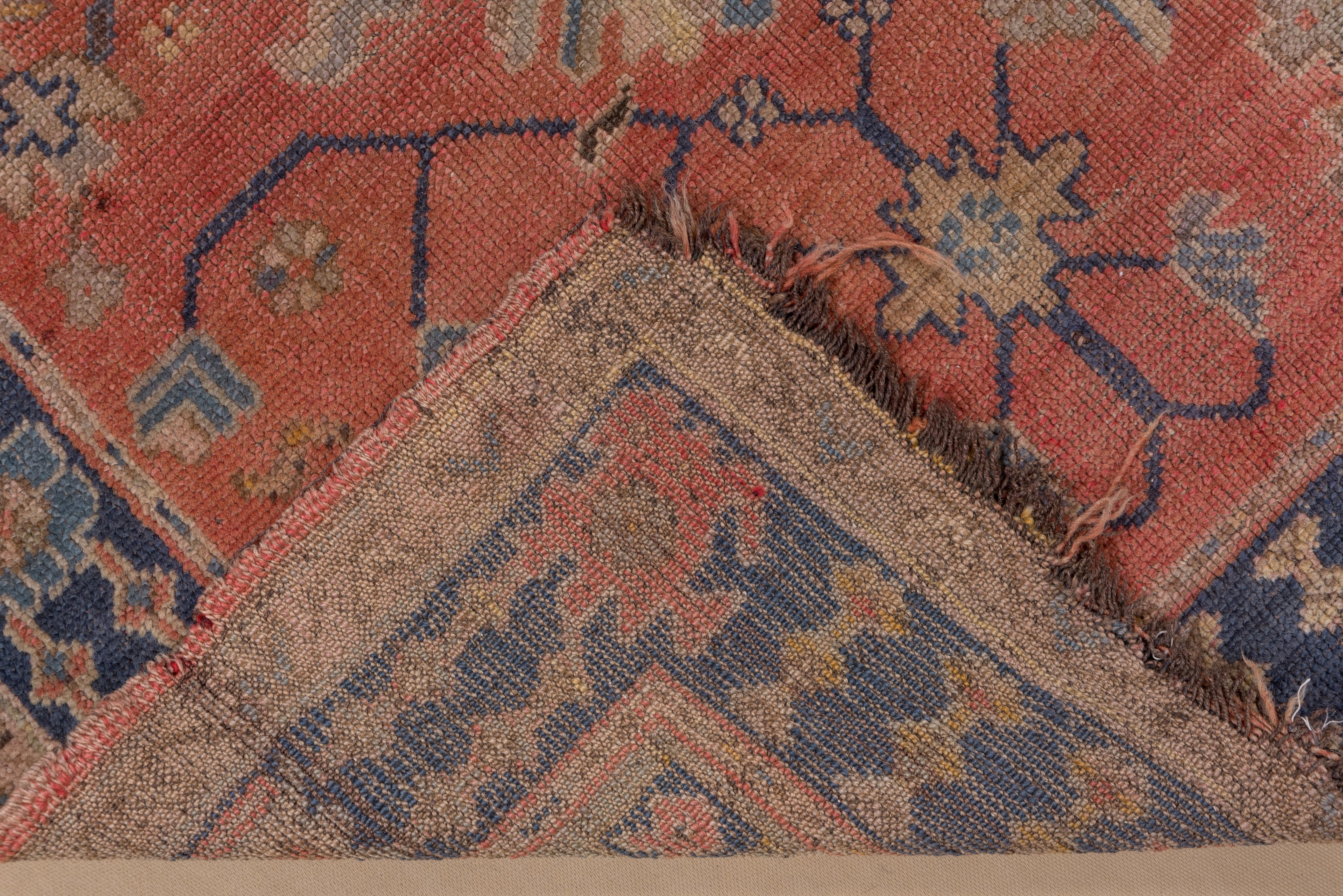 Hand-Knotted Antique Small Oushak Rug, circa 1910s