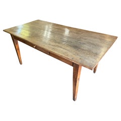Mesa de granja antigua pequeña de roble pálido