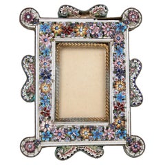 Antique Small Picture Frame, Stone Inserts, France, 3 x 5 cm