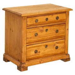 Antique Small Pine Chest of Drawers Nightstand from Denmark