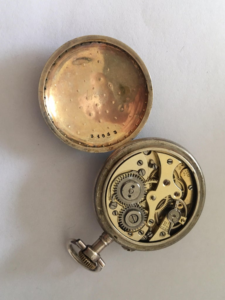 Antique Small Pocket Watch Set Throughout with Round Cut Gemstones