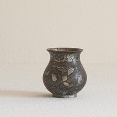 Antique Small Pyriform Shaped 'Bidri' Vase