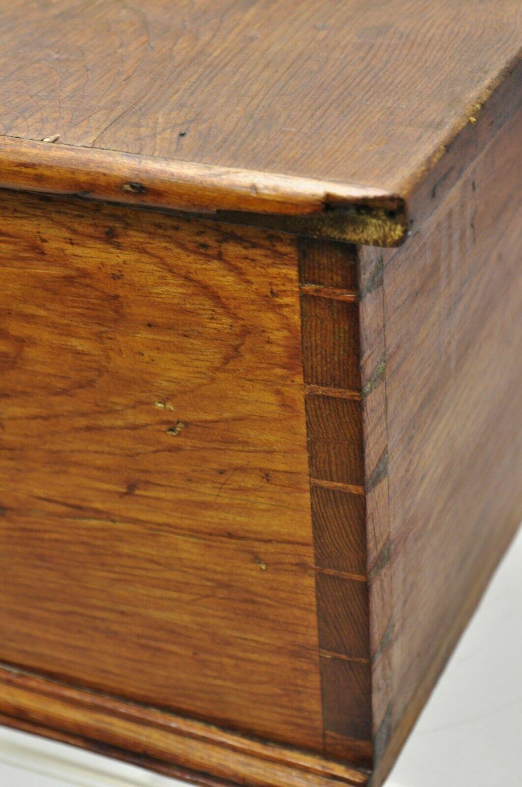 Antique Small Salesman Sample Pine Wood Primitive Blanket Chest Trunk 2