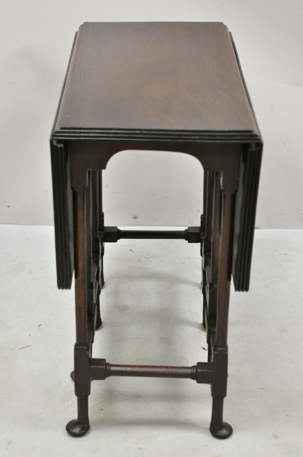 Antique Small Salesman Sample Mahogany Drop Leaf Gate Leg Queen Anne Table For Sale 7