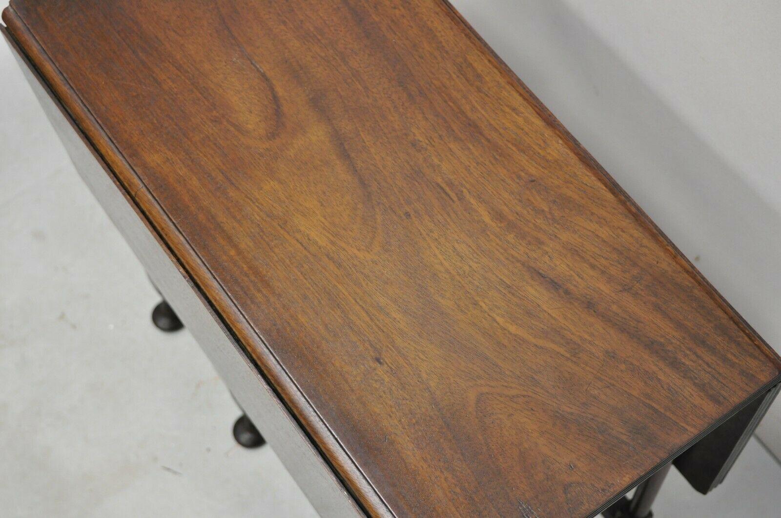 Antique Small Salesman Sample Mahogany Drop Leaf Gate Leg Queen Anne Table For Sale 1