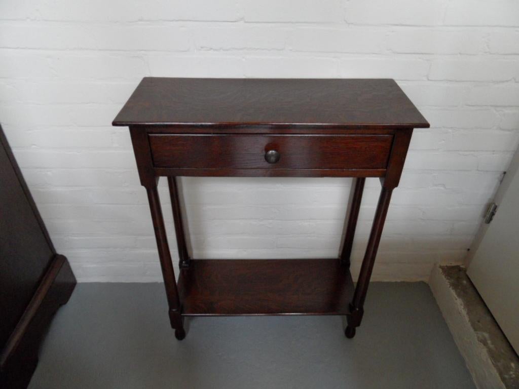 Late 19th century oak sidetable with 1 drawer. Made in the Netherlands.