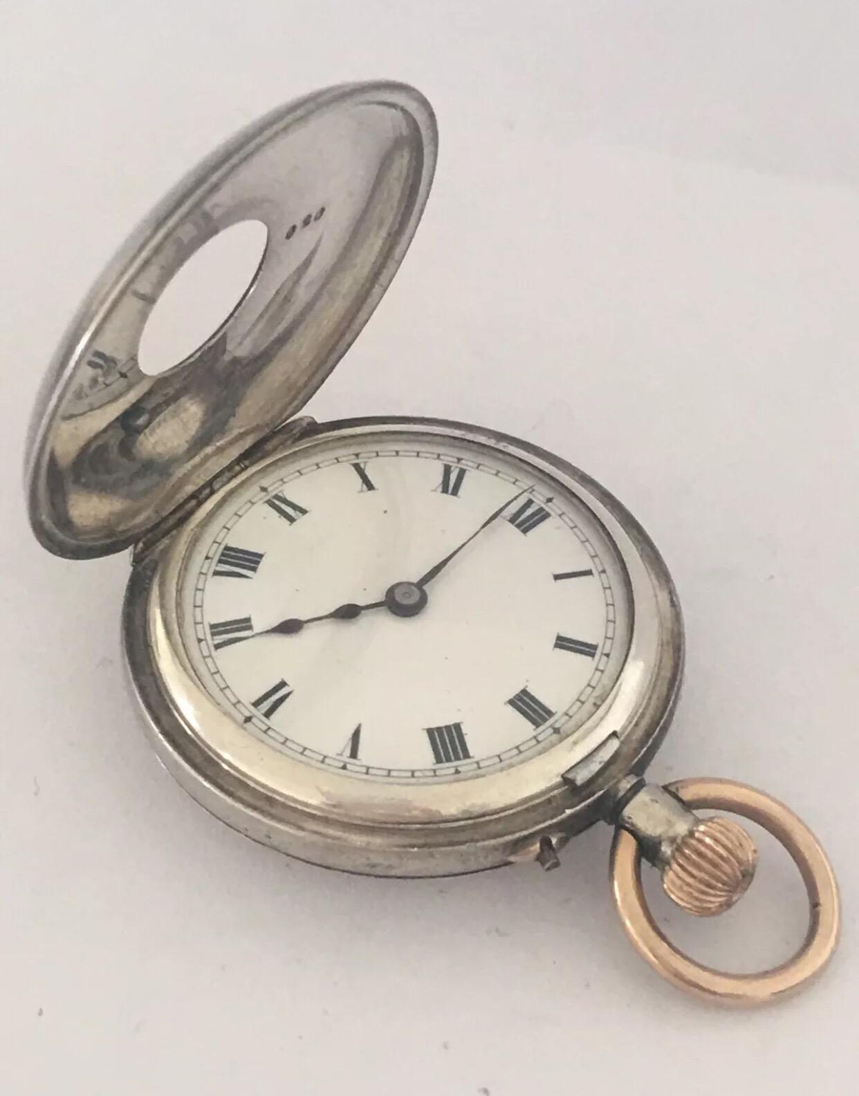 antique half hunter pocket watch for sale