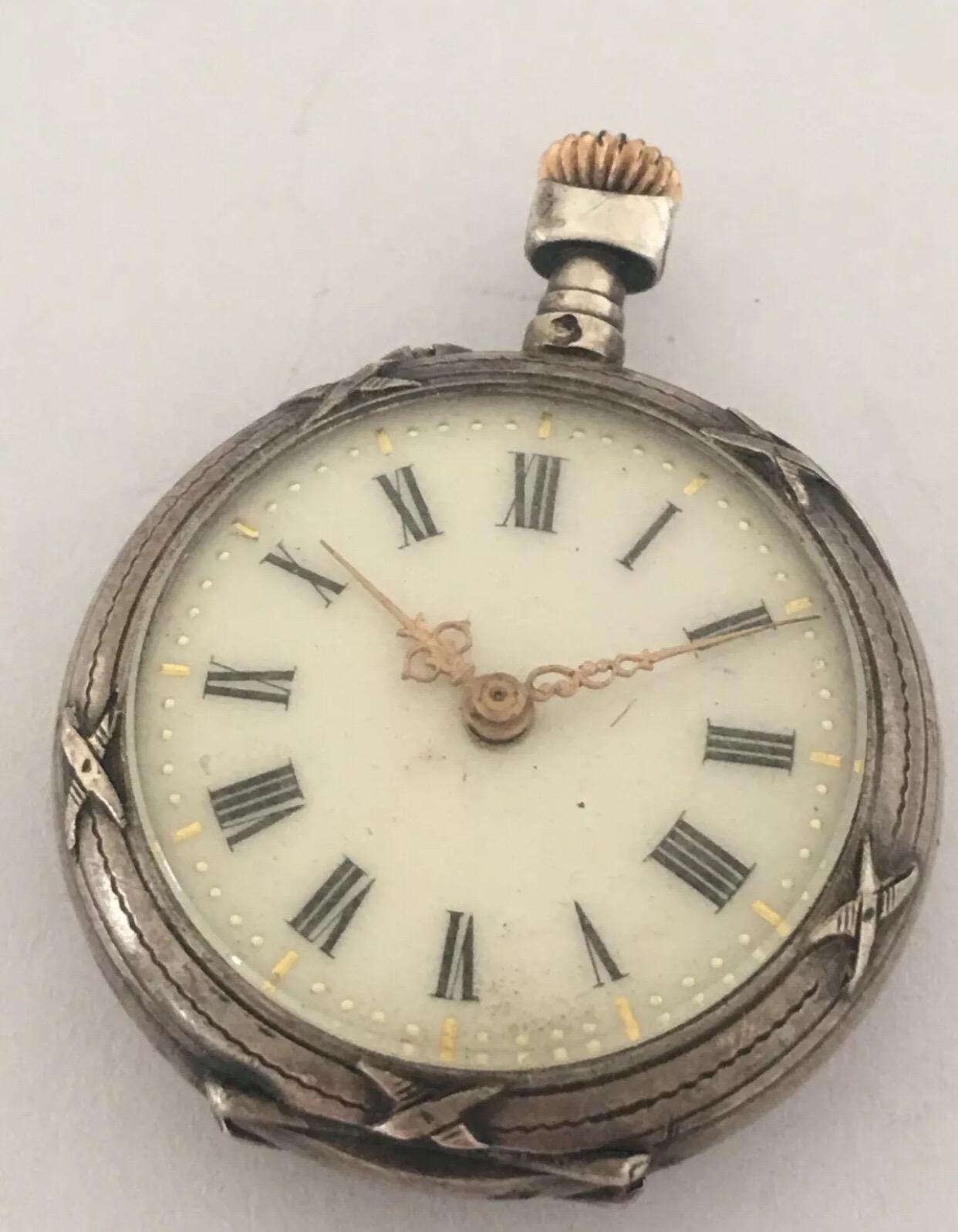 Antique Small Silver Pocket / Fob Watch For Sale 5