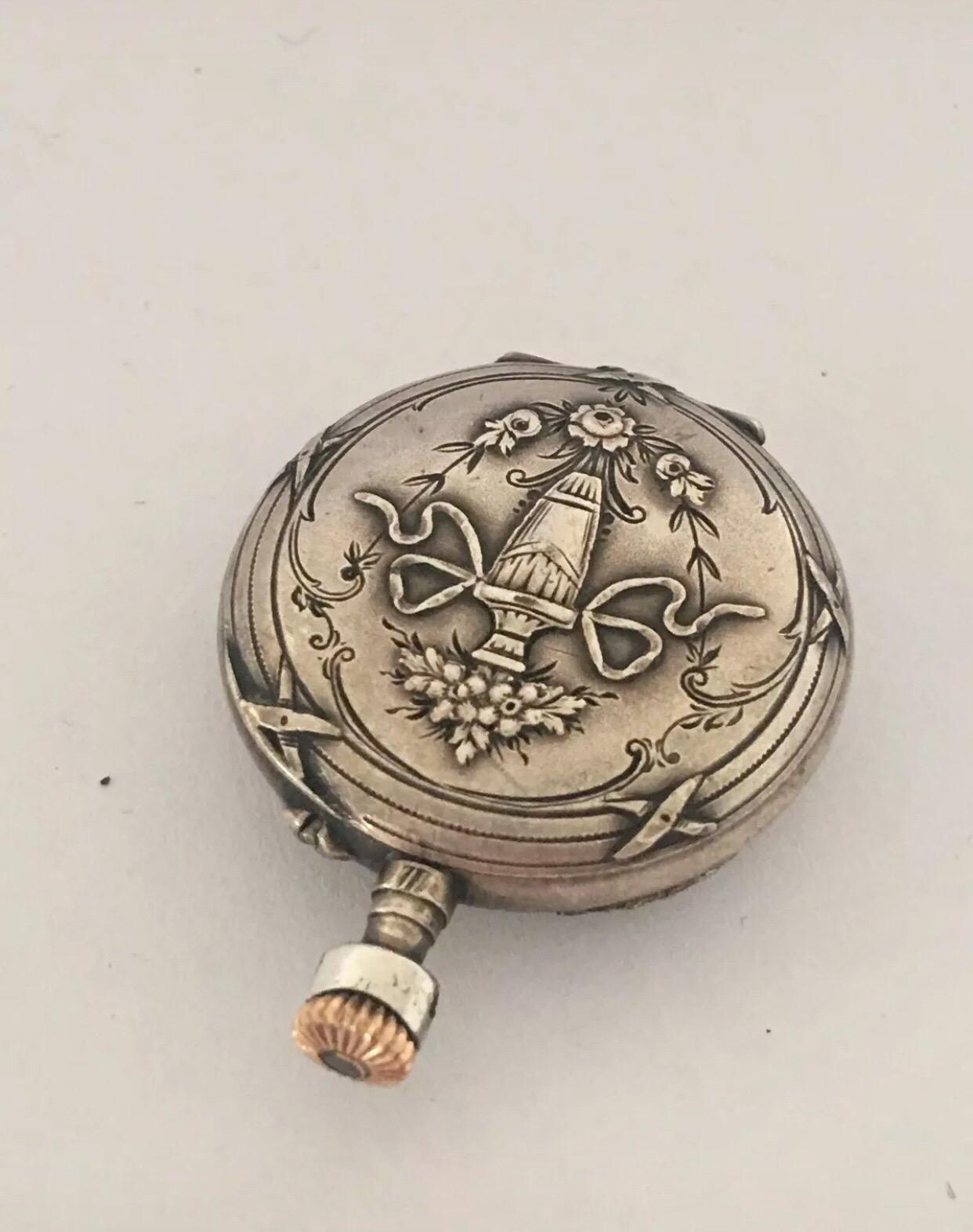 Antique Small Silver Pocket / Fob Watch For Sale 6