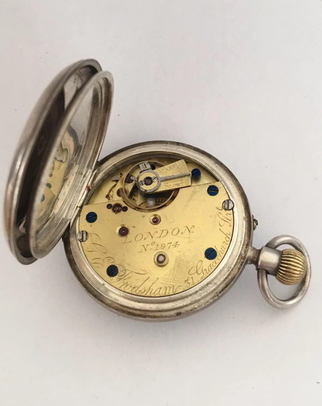 Antique Small Silver Pocket Watch Signed G.E. Frodsham London No.1974 In Good Condition In Carlisle, GB
