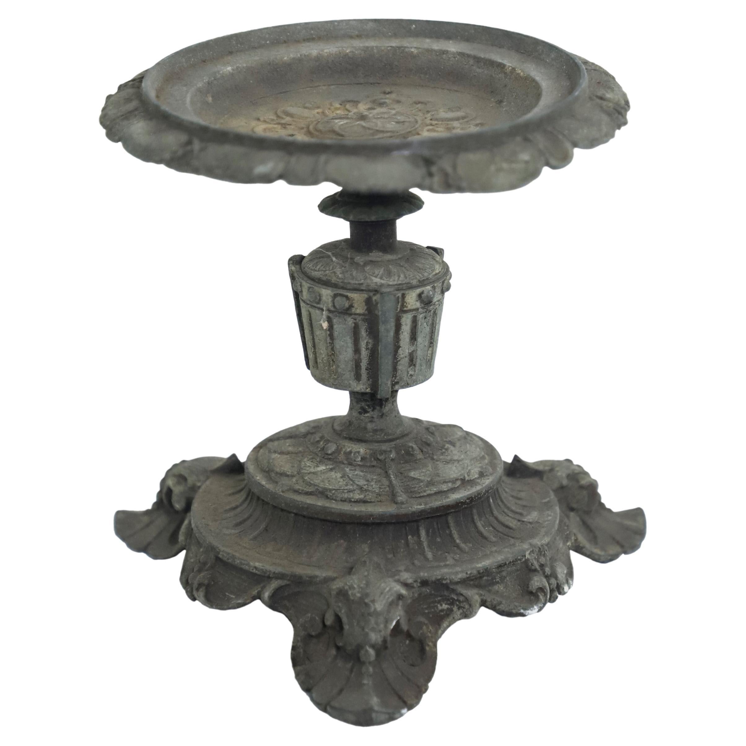 Antique Small Single French Oil Lamp Stand or Planter For Sale