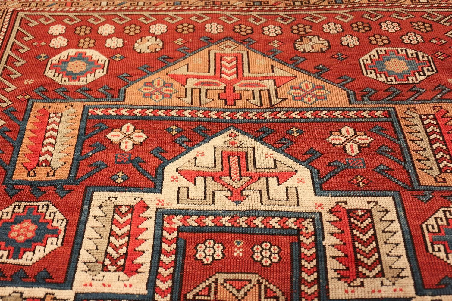 Turkish Antique Small Size West Anatolian Bergama Rug. Size: 5 ft 6 in x 7 ft 