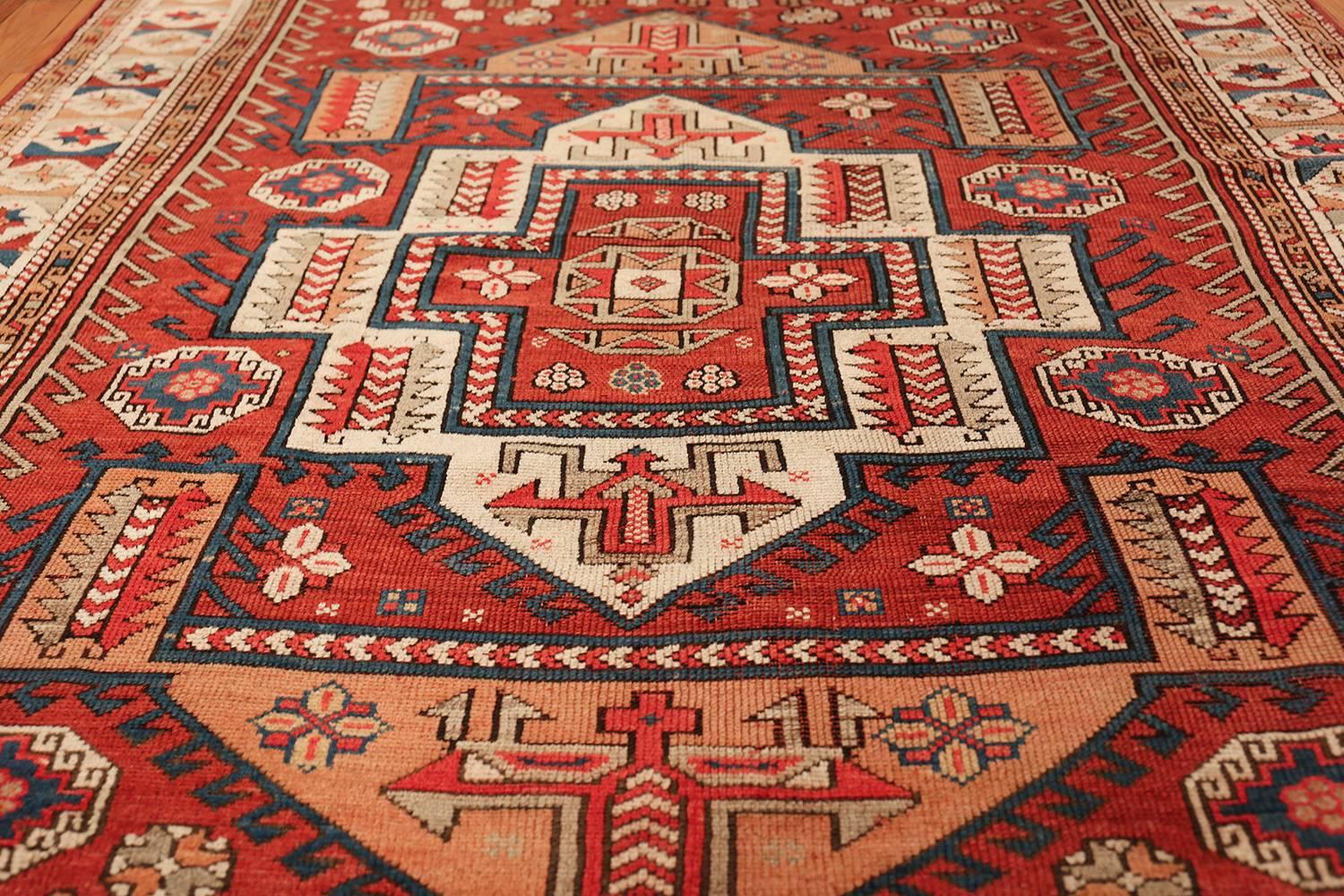 19th Century Antique Small Size West Anatolian Bergama Rug. Size: 5 ft 6 in x 7 ft 