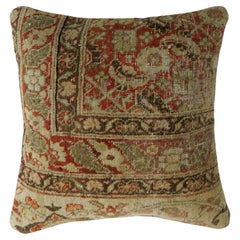 Antique Small Square Tabriz Rug Pillow