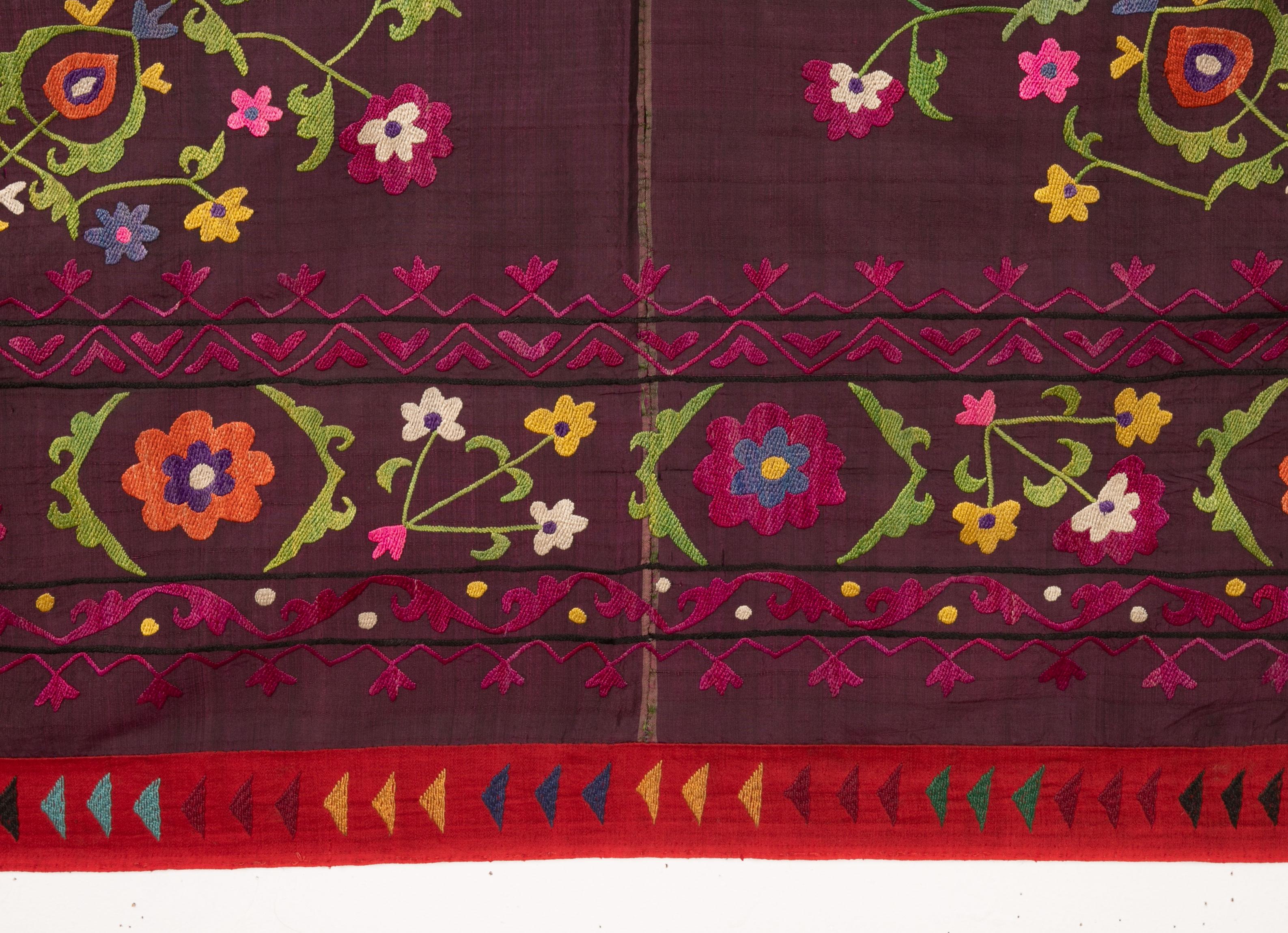 Embroidered Antique Small Suzani from Tajikistan, 1900s