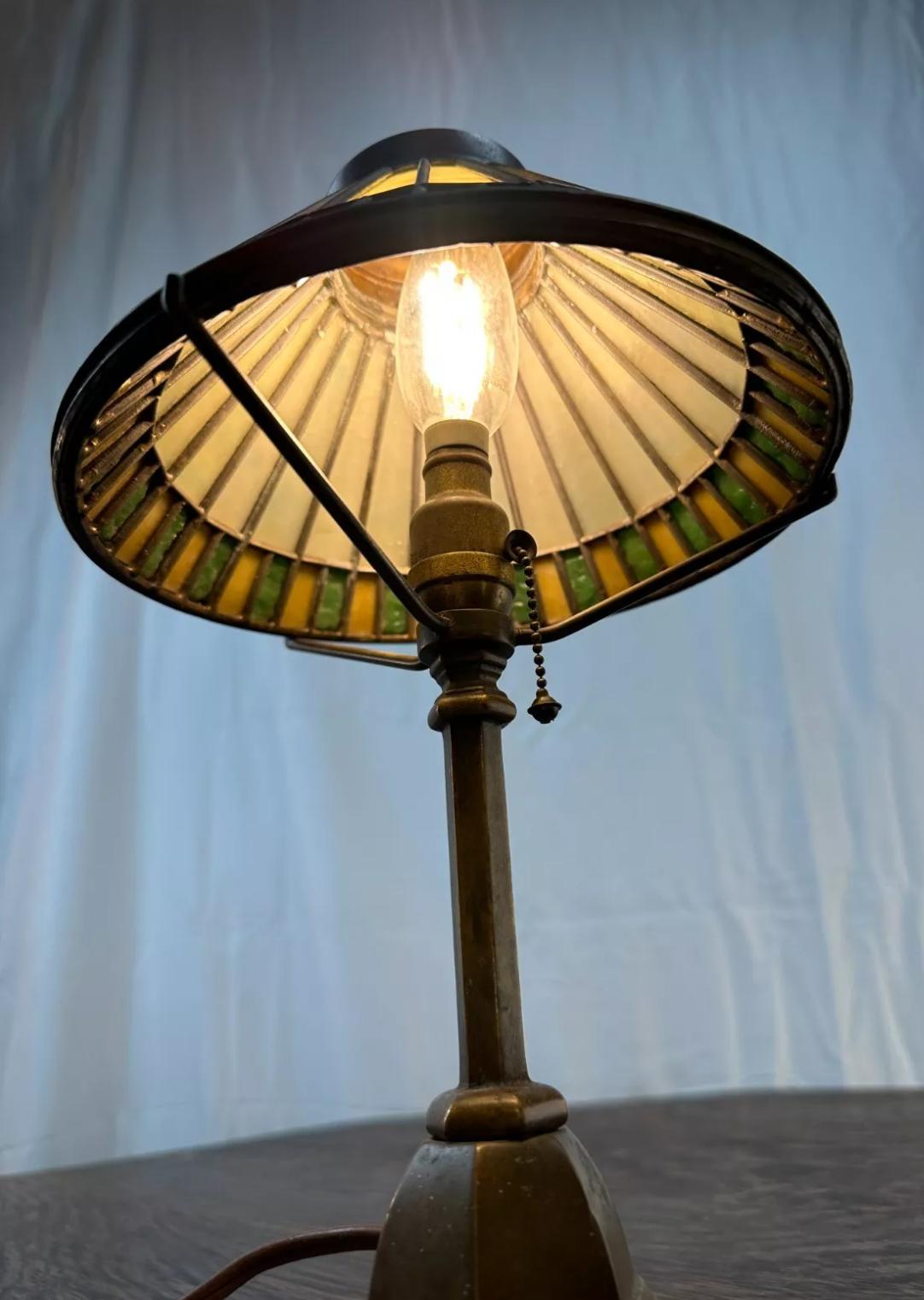 Antique Small Table Lamp w/ Glass and Leaded Stickley-Roycroft era - W6090

SALE 20% OFF

This lamp is a great quality with NO damage. This is a very heavy brass lamp. It is complete, has no damage, and is in excellent working order.

This table