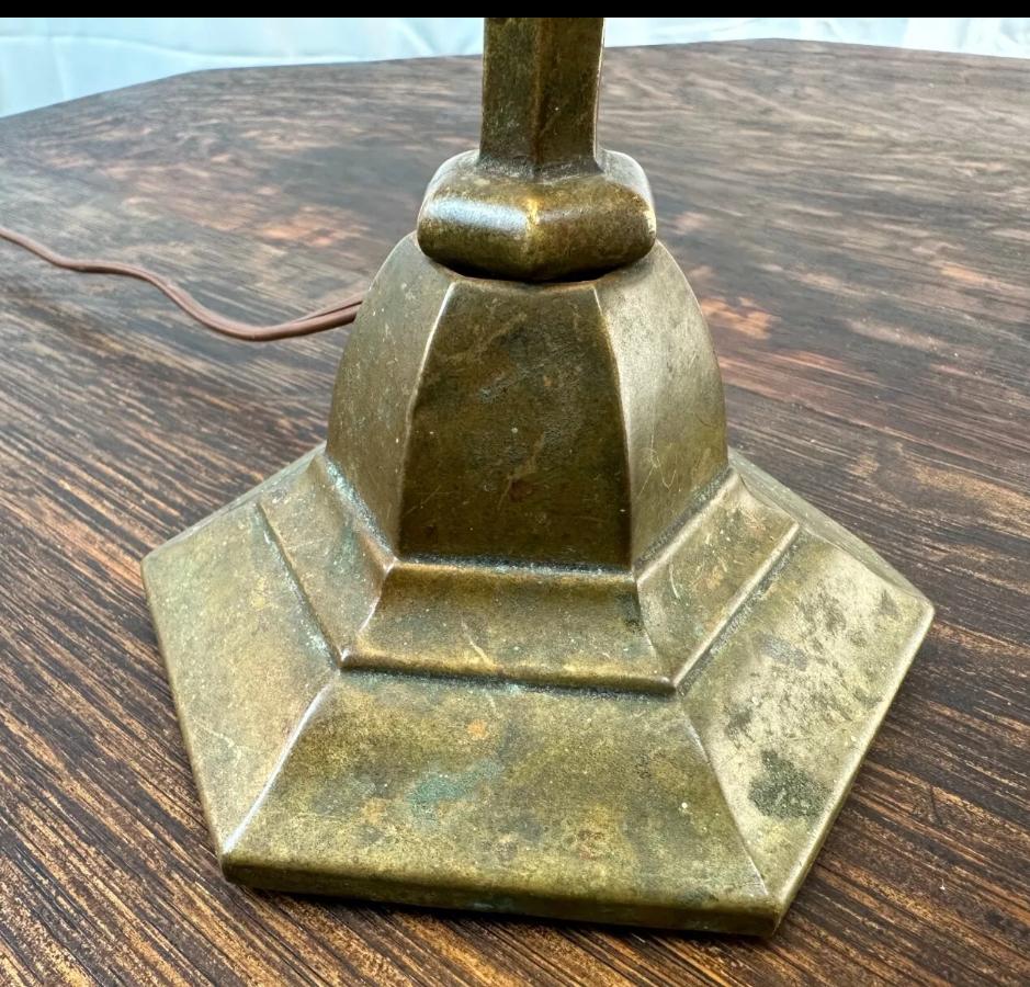 Antique Small Table Lamp w/ Leaded Glass, Stickley-Roycroft era - W6090  SALE! 3