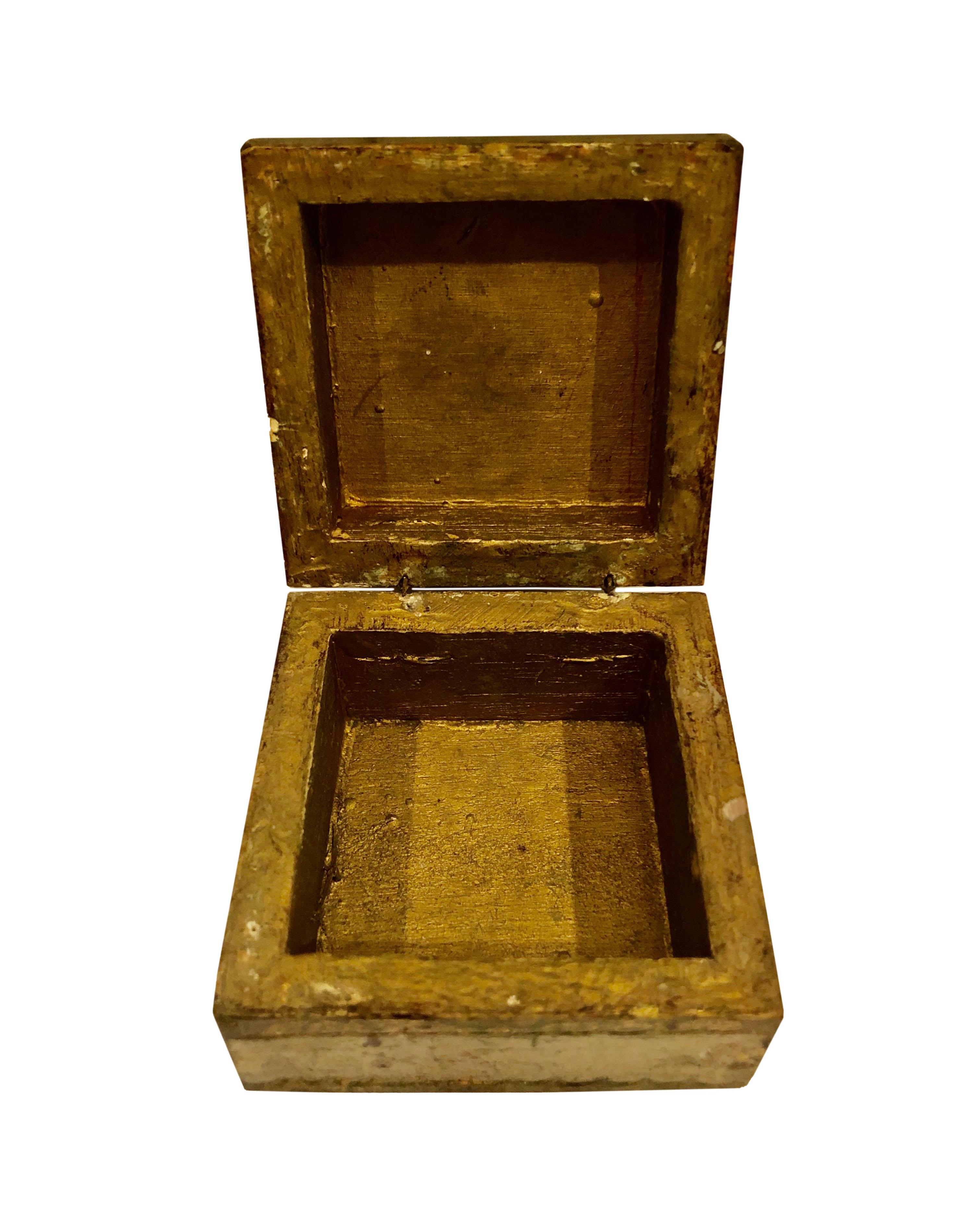 Italian Antique Small Turn of the Century Florentine Box For Sale