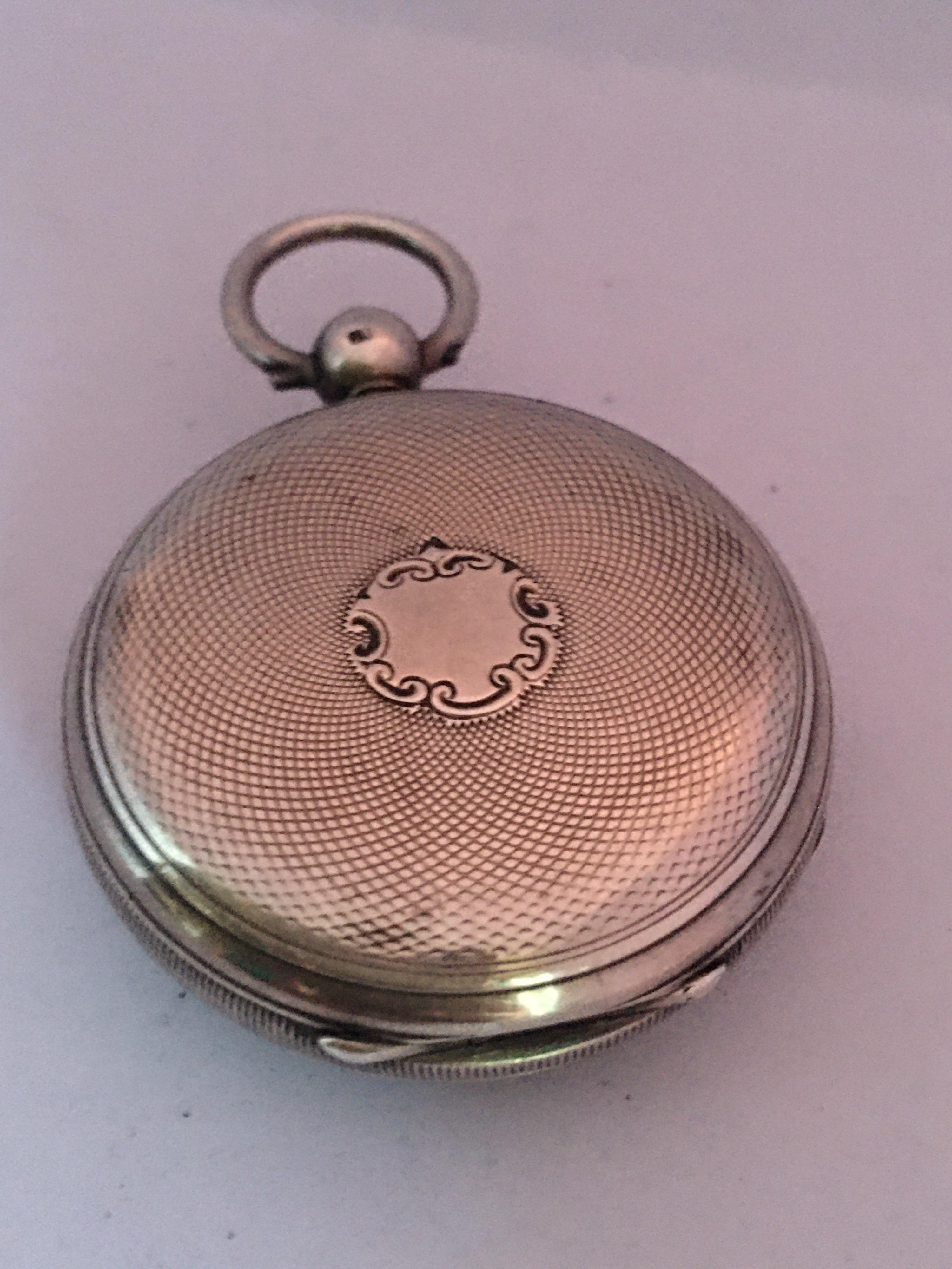 Antique Small Victorian Silver Fusee Lever Pocket Watch For Sale 4