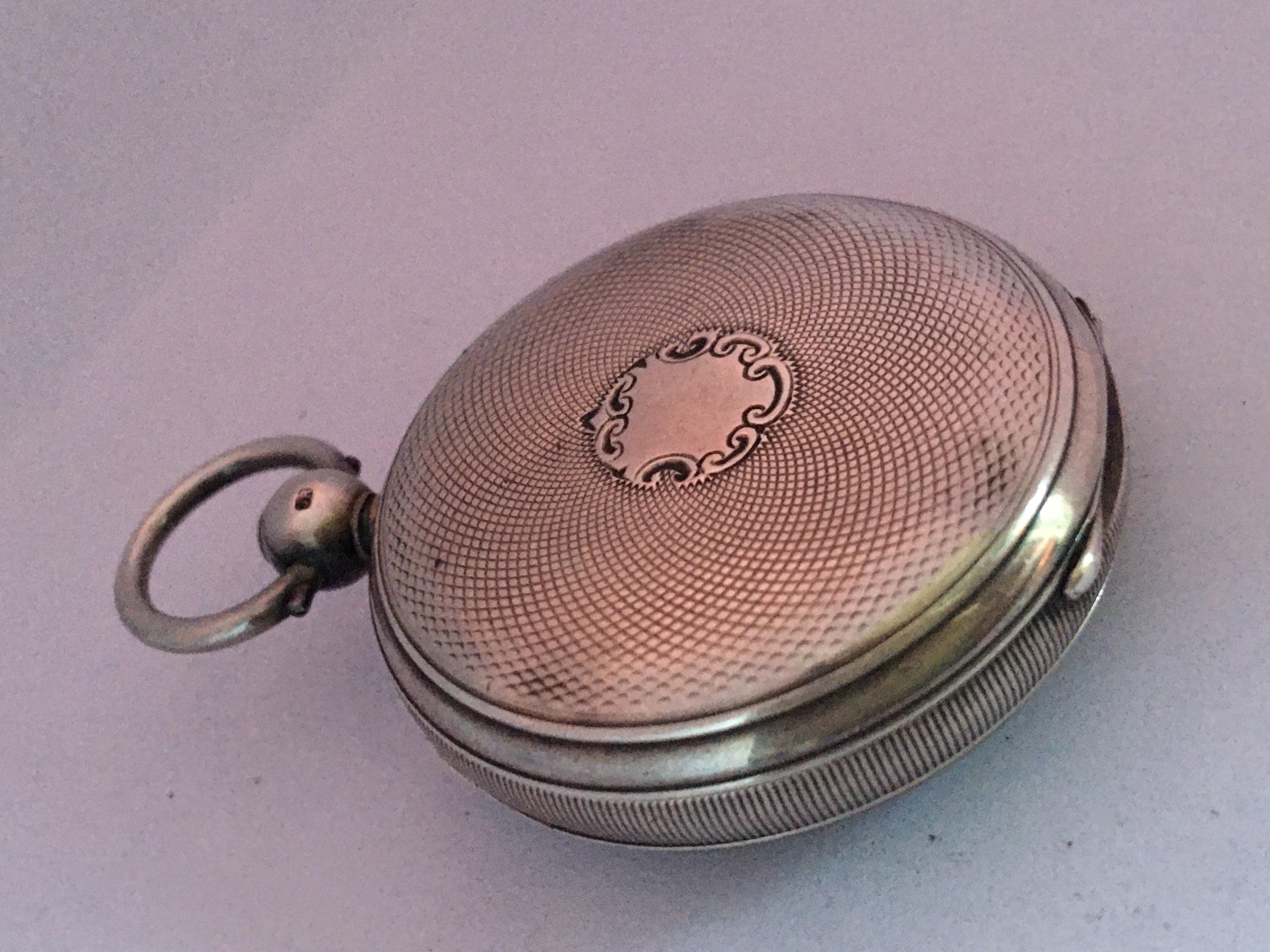 Antique Small Victorian Silver Fusee Lever Pocket Watch For Sale 6