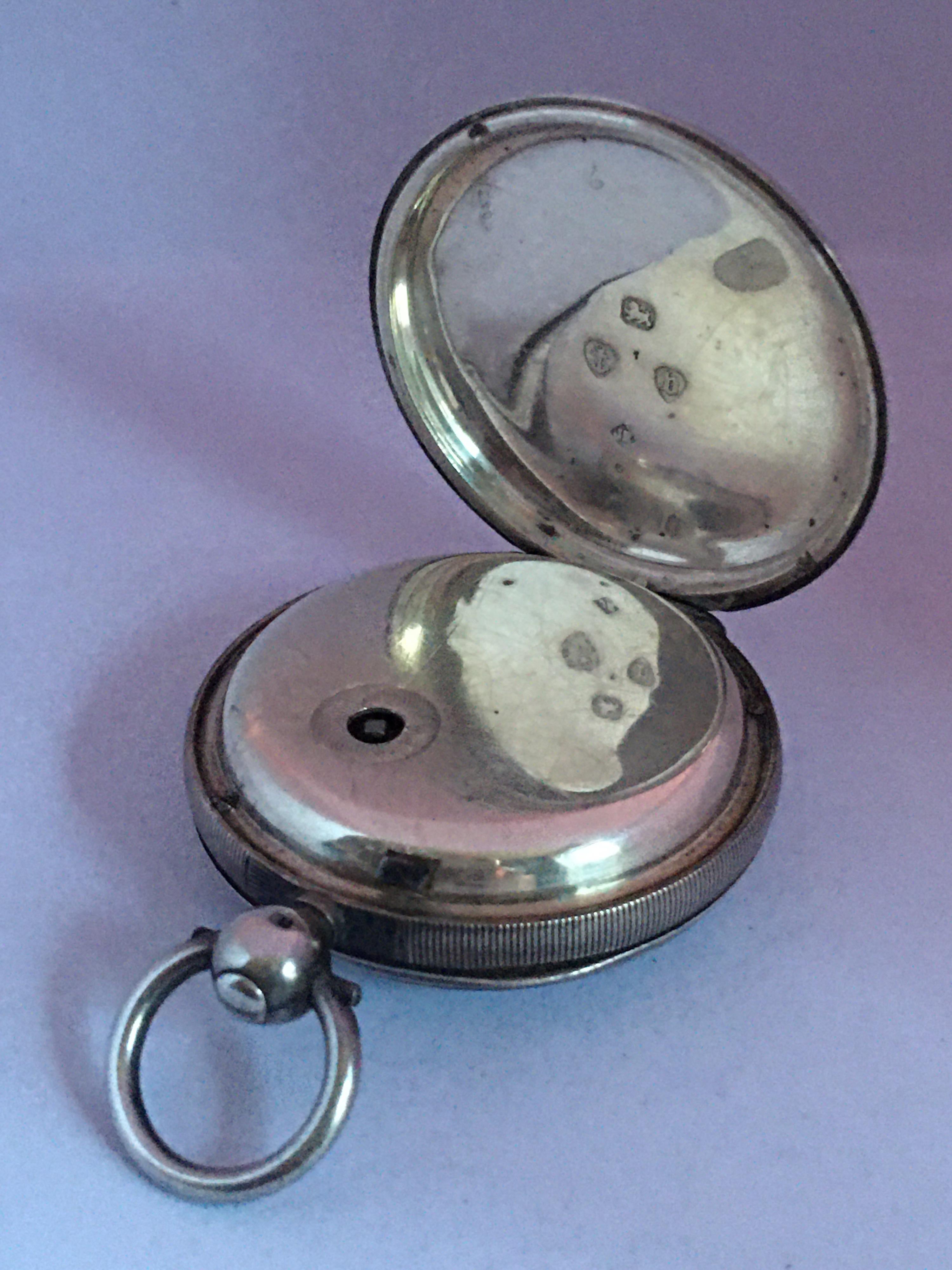 Antique Small Victorian Silver Fusee Lever Pocket Watch For Sale 10