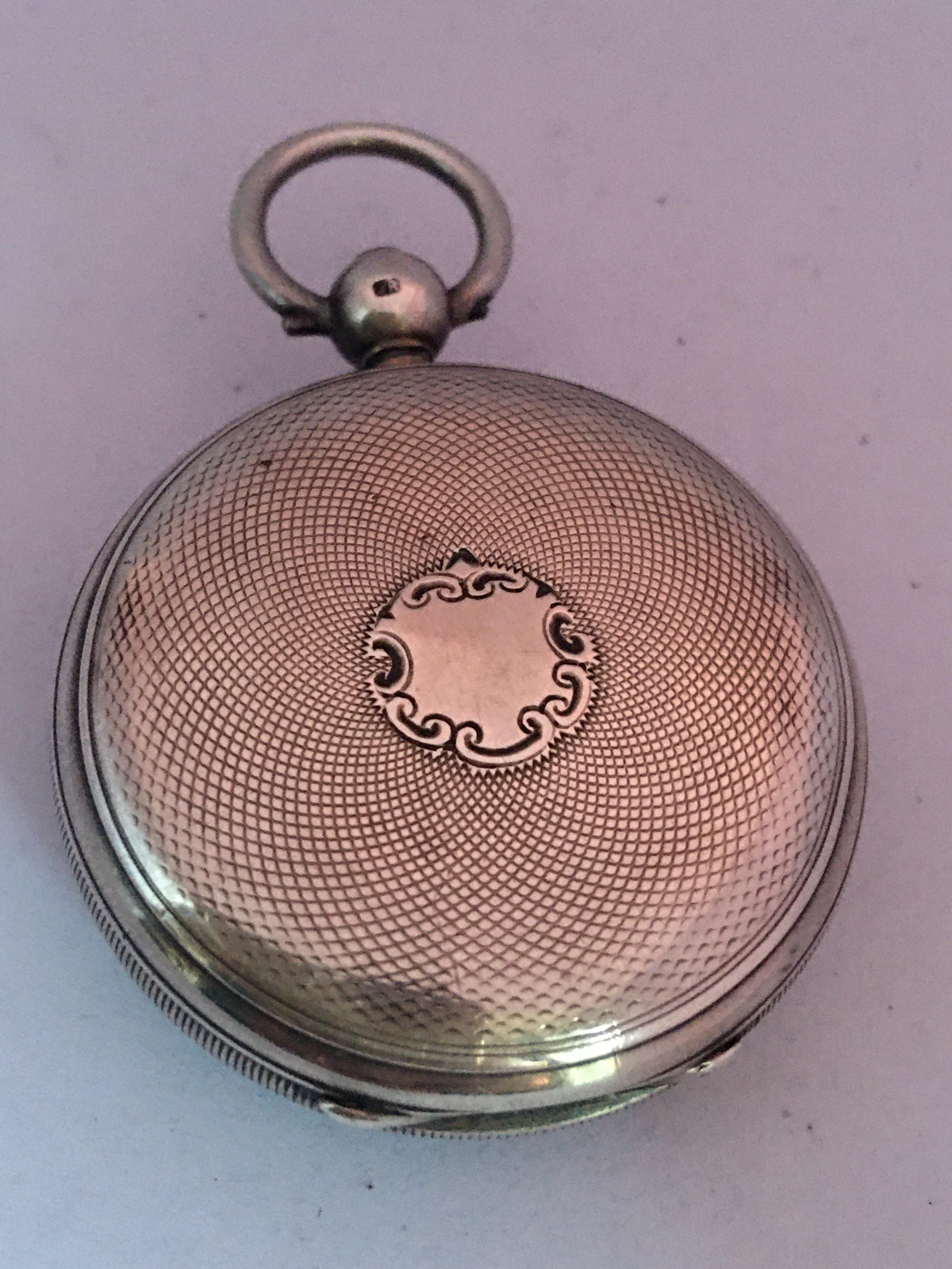 Small Victorian silver fusee lever pocket watch, Birmingham 1878, signed P. Blackford, Lynton, no. 22451, the dial with Roman numerals within an engine turned case, 49mm watch diameter. 

Condition: 

This beautiful 49mm diameter key winding pocket